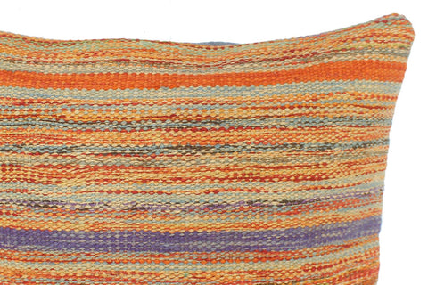 handmade Modern Pillow Rust Blue Hand-Woven SQUARE 100% WOOL  Hand woven turkish pillow  2 x 2