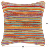 handmade Modern Pillow Rust Blue Hand-Woven SQUARE 100% WOOL  Hand woven turkish pillow  2 x 2