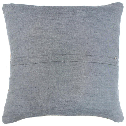 handmade Modern Pillow Rust Blue Hand-Woven SQUARE 100% WOOL  Hand woven turkish pillow  2 x 2