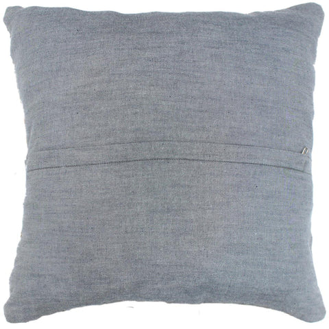 handmade Modern Pillow Rust Blue Hand-Woven SQUARE 100% WOOL  Hand woven turkish pillow  2 x 2