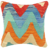 Chevron Bohemian Turkish York hand-woven kilim pillow