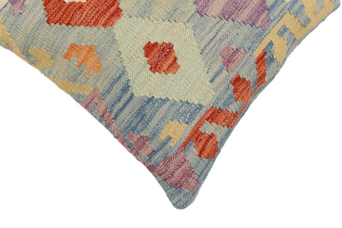 handmade Traditional Pillow Blue Rust Hand-Woven SQUARE 100% WOOL Hand woven turkish pillow2 x 2