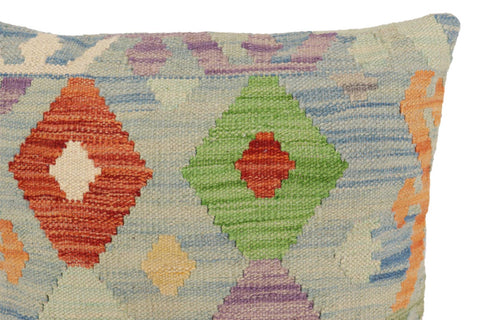 handmade Traditional Pillow Blue Rust Hand-Woven SQUARE 100% WOOL Hand woven turkish pillow2 x 2