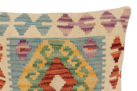 handmade Traditional Pillow Blue Rust Hand-Woven SQUARE 100% WOOL Hand woven turkish pillow2 x 2