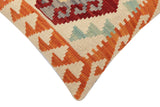 handmade Traditional Pillow Red Rust Hand-Woven SQUARE 100% WOOL  Hand woven turkish pillow  2 x 2