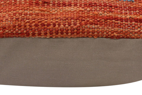 handmade Traditional Pillow Rust Blue Hand-Woven SQUARE 100% WOOL Hand woven turkish pillow2 x 2