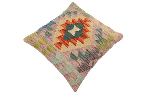 handmade Traditional Pillow Blue Rust Hand-Woven SQUARE 100% WOOL Hand woven turkish pillow2 x 2