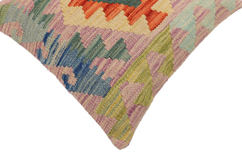 handmade Traditional Pillow Blue Rust Hand-Woven SQUARE 100% WOOL Hand woven turkish pillow2 x 2