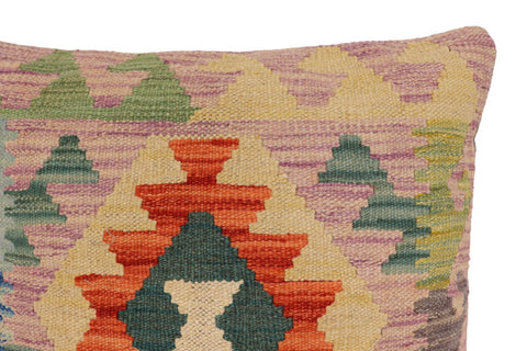 handmade Traditional Pillow Blue Rust Hand-Woven SQUARE 100% WOOL Hand woven turkish pillow2 x 2