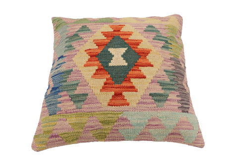 handmade Traditional Pillow Blue Rust Hand-Woven SQUARE 100% WOOL Hand woven turkish pillow2 x 2