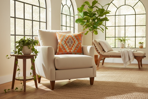 Rustic Clayton Turkish Hand-Woven Kilim Pillow