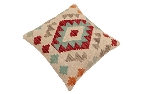 handmade Traditional Pillow Beige Red Hand-Woven SQUARE 100% WOOL Hand woven turkish pillow2 x 2
