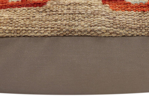 handmade Traditional Pillow Rust Blue Hand-Woven SQUARE 100% WOOL Hand woven turkish pillow2 x 2