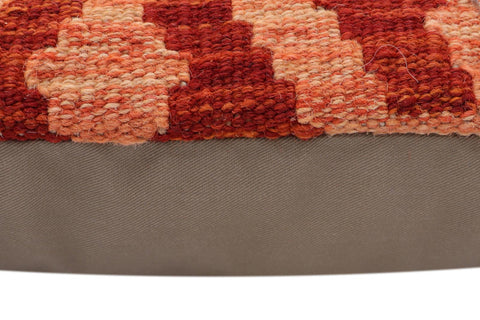 handmade Traditional Pillow Rust Blue Hand-Woven SQUARE 100% WOOL Hand woven turkish pillow2 x 2