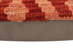 handmade Traditional Pillow Rust Blue Hand-Woven SQUARE 100% WOOL Hand woven turkish pillow2' x 2'