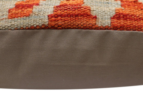 handmade Traditional Pillow Rust Blue Hand-Woven SQUARE 100% WOOL Hand woven turkish pillow2 x 2