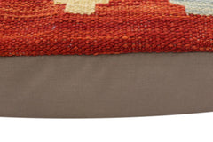 handmade Traditional Pillow Rust Blue Hand-Woven SQUARE 100% WOOL Hand woven turkish pillow2' x 2'