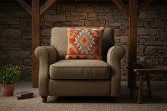 Rustic Bender Turkish Hand-Woven Kilim Pillow