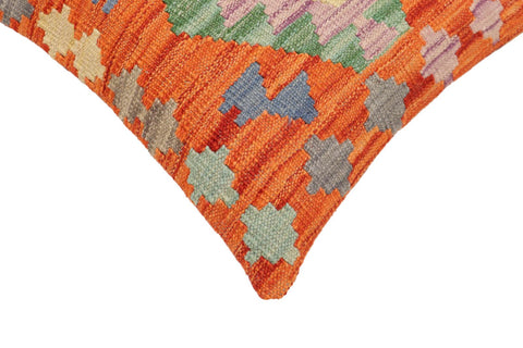 handmade Traditional Pillow Rust Blue Hand-Woven SQUARE 100% WOOL Hand woven turkish pillow2 x 2