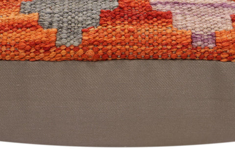 handmade Traditional Pillow Rust Blue Hand-Woven SQUARE 100% WOOL Hand woven turkish pillow2 x 2