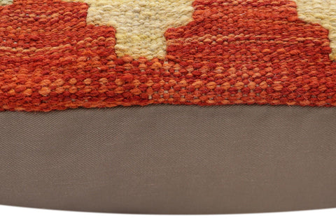 handmade Traditional Pillow Rust Blue Hand-Woven SQUARE 100% WOOL  Hand woven turkish pillow  2 x 2