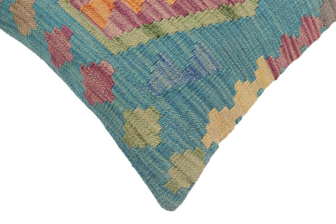 handmade Traditional Pillow Blue Gray Hand-Woven SQUARE 100% WOOL Hand woven turkish pillow2 x 2