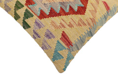 handmade Traditional Pillow Rust Blue Hand-Woven SQUARE 100% WOOL Hand woven turkish pillow2' x 2'