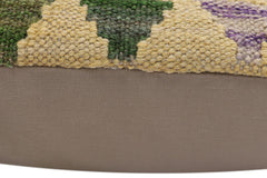 handmade Traditional Pillow Rust Blue Hand-Woven SQUARE 100% WOOL Hand woven turkish pillow2' x 2'