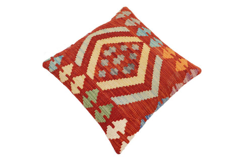 handmade Traditional Pillow Rust Blue Hand-Woven SQUARE 100% WOOL Hand woven turkish pillow2 x 2