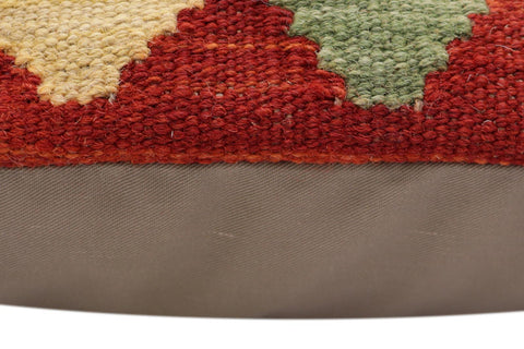 handmade Traditional Pillow Rust Blue Hand-Woven SQUARE 100% WOOL Hand woven turkish pillow2 x 2
