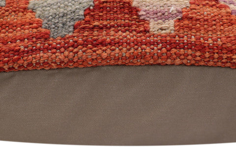 handmade Traditional Pillow Rust Blue Hand-Woven SQUARE 100% WOOL Hand woven turkish pillow2 x 2