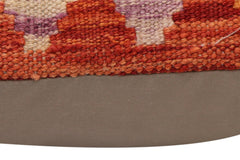 handmade Traditional Pillow Rust Blue Hand-Woven SQUARE 100% WOOL Hand woven turkish pillow2' x 2'