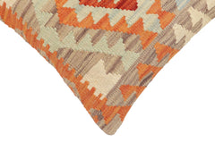 handmade Traditional Pillow Rust Blue Hand-Woven SQUARE 100% WOOL Hand woven turkish pillow2' x 2'