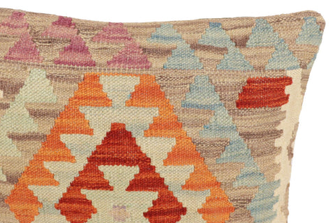 handmade Traditional Pillow Rust Blue Hand-Woven SQUARE 100% WOOL Hand woven turkish pillow2 x 2