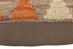 handmade Traditional Pillow Rust Blue Hand-Woven SQUARE 100% WOOL Hand woven turkish pillow2' x 2'