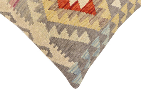 handmade Traditional Pillow Gray Rust Hand-Woven SQUARE 100% WOOL Hand woven turkish pillow2 x 2