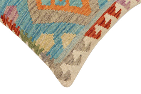 handmade Traditional Pillow Blue Rust Hand-Woven SQUARE 100% WOOL Hand woven turkish pillow2 x 2