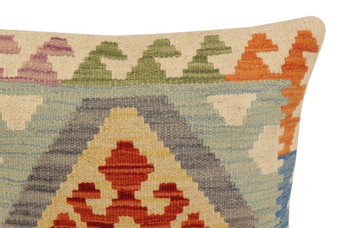 handmade Traditional Pillow Rust Blue Hand-Woven SQUARE 100% WOOL Hand woven turkish pillow2 x 2