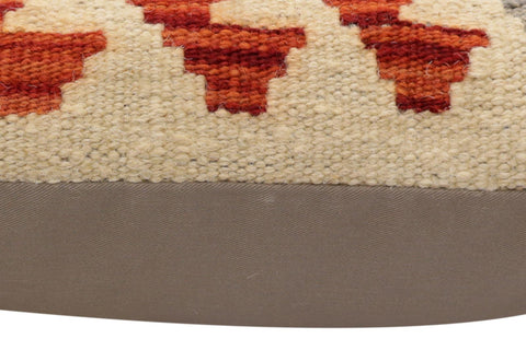 handmade Traditional Pillow Rust Blue Hand-Woven SQUARE 100% WOOL Hand woven turkish pillow2 x 2
