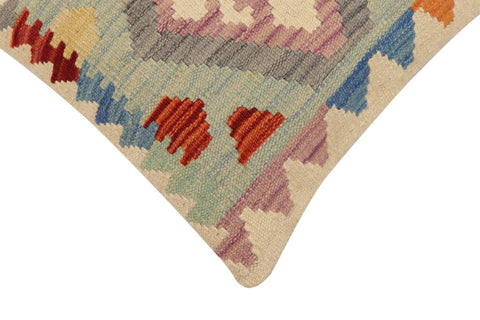 handmade Traditional Pillow Blue Rust Hand-Woven SQUARE 100% WOOL Hand woven turkish pillow2 x 2