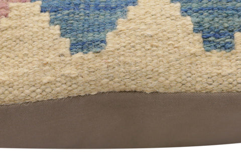 handmade Traditional Pillow Blue Rust Hand-Woven SQUARE 100% WOOL Hand woven turkish pillow2 x 2