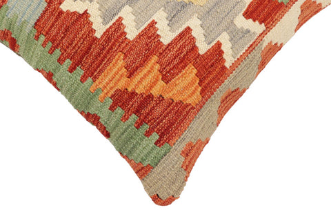 handmade Traditional Pillow Rust Blue Hand-Woven SQUARE 100% WOOL Hand woven turkish pillow2 x 2