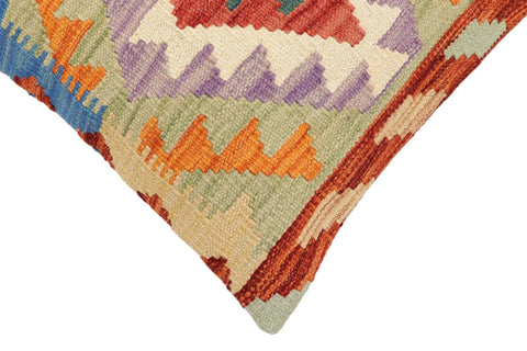 handmade Traditional Pillow Rust Blue Hand-Woven SQUARE 100% WOOL Hand woven turkish pillow2 x 2