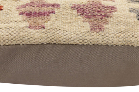 handmade Traditional Pillow Beige Rust Hand-Woven SQUARE 100% WOOL Hand woven turkish pillow2 x 2