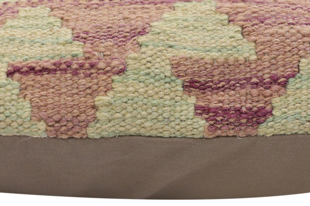 handmade Traditional Pillow Rust Blue Hand-Woven SQUARE 100% WOOL Hand woven turkish pillow2' x 2'