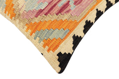 handmade Traditional Pillow Rust Blue Hand-Woven SQUARE 100% WOOL Hand woven turkish pillow2' x 2'