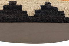 handmade Traditional Pillow Rust Blue Hand-Woven SQUARE 100% WOOL Hand woven turkish pillow2' x 2'