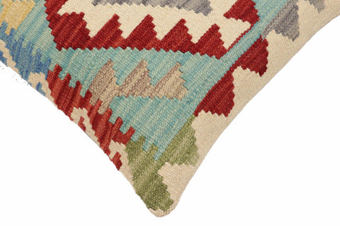 handmade Traditional Pillow Red Blue Hand-Woven SQUARE 100% WOOL Hand woven turkish pillow2 x 2