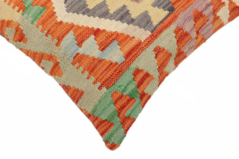 handmade Traditional Pillow Rust Blue Hand-Woven SQUARE 100% WOOL Hand woven turkish pillow2 x 2
