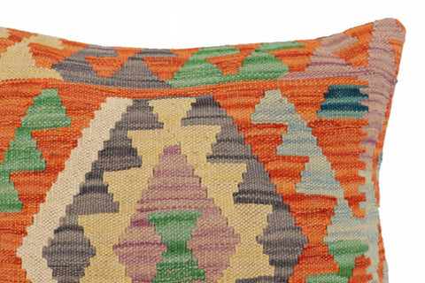 handmade Traditional Pillow Rust Blue Hand-Woven SQUARE 100% WOOL Hand woven turkish pillow2 x 2